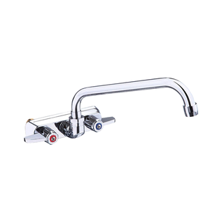 Robinet de cuisine haut de gamme en laiton chromé, mitigeur à double levier, bec pivotant à débit élevé, installation facile - Product Image 1