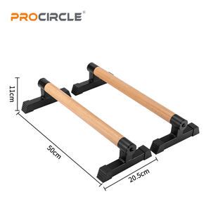 WP8003 Madera y acero Push Up Stand Mango <span class=keywords><strong>Calistenia</strong></span> Madera Push Up Parallettes Bar Street Workout - Product Image 6