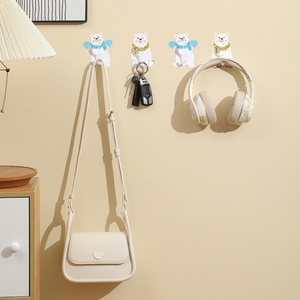 Household <b>Plastic</b> <b>Hook</b> With Adhesive Strong Load-bearing Door Wall with Adhesive <b>Hook</b> Hanging Clothes Bag Hanging Rack - Product Image 3