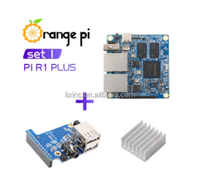 Carte de développement Orange Pi R1 Plus avec dissipateur thermique en aluminium, routeur SBC OpenWRT, double GbE, Android 9 / Ubuntu / Debian OS