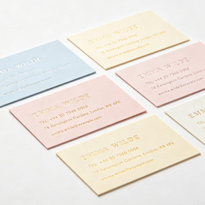Luxury Business Card Printing 400gsm Cardstock Gold Foil Stamping <b>Gloss</b> Lamination Custom Logo for Trade Show Marketing - Product Image 1