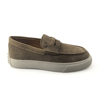 Mocassins plateforme en daim beige pour homme, confortables et résistants toute l'année, avec semelle extérieure légère en caoutchouc