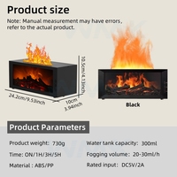 Diffuseur d'huiles essentielles à flamme 3D, humidificateur aromathérapeutique, alimenté par USB, télécommande, simulation de flamme de cheminée, vente chaude
