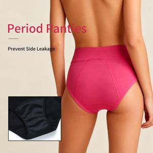 Nuevas bragas menstruales sin PFAS, tallas XS-4XL, 7 colores, <span class=keywords><strong>de</strong></span> algodón, 4 capas, a prueba <span class=keywords><strong>de</strong></span> fugas, suaves y cómodas, <span class=keywords><strong>de</strong></span> color claro, <span class=keywords><strong>de</strong></span> cintura alta, para flujo abundante. - Product Image 3