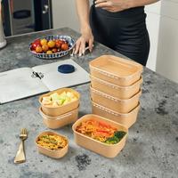 Boîtes en papier kraft épaissi biodégradables, réutilisables, recyclables et micro-ondables Huifang écologiques modernes en gros