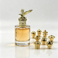 Bouchons de flacons de parfum de luxe en métal doré de haute qualité, personnalisés, en forme d'aigle