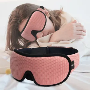2022 Melhor Algodão 3D Memória Espuma Eyemask Sono Contorneado Máscara De Dormir Venda Para Viagem Nap Ajustável 3D Eye Mask