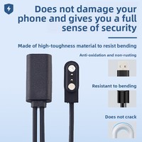 Câble de charge magnétique Type-C 2-en-1, extension intelligente à charge rapide en PVC, personnalisable pour téléphone portable