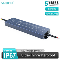 Driver LED ultra-fin 200W PFC >0.95 IP67 avec une efficacité de conversion de 93,5% pour l'éclairage LED