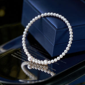 3mm Natural Freshwater <b>Pearl</b> <b>Bracelet</b> Light Luxury Stacked Style White Titanium DIY Fashion <b>Bracelet</b> for Women - Product Image 1