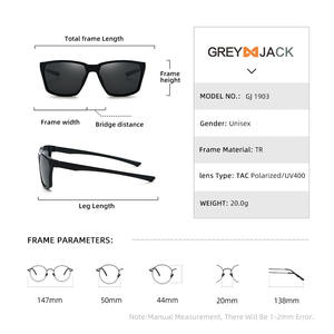 Lunettes de soleil polarisées pour hommes Grey Jack, monture TR90, verres TAC, protection UV400, lunettes de sport pour le cyclisme, couleur noire - Product Image 4