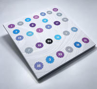 Caja de Calendario de Adviento Personalizada de 24 Días, Impresión a Doble Cara, Caja de Regalo Plana Personalizada para Regalos Sorpresa Navideños