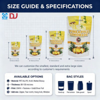 Groothandel op maat gemaakte voedselveilige stand-up pouch voor huisdierenvoer, instant dranken, fruit-sappoeder, opslag, ritssluiting, hersluitbaar, treklipje