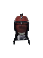 Barbecue Kamado en céramique brillant de 28 pouces, de qualité supérieure, classique, en forme d'œuf, noir