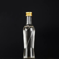 Bouteilles d'échantillonnage en verre de 50 ml avec bouchon à vis et impression sérigraphique pour jus, brandy, boissons énergisantes