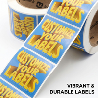 Label Stiker Vinyl Roll Tahan Air dan Minyak, Daya Rekat Kuat, Cetak Logo Kustom, Perekat Sendiri, Label Kemasan OEM, Stiker Merek