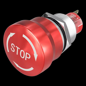 ปุ่มหยุดฉุกเฉิน HBAN สีแดง หัวลูกศรขนาดใหญ่ รุ่น 1no1nc/2NO2NC ฝาครอบอะลูมิเนียม ขนาด 19 มม. IP65 สำหรับเครื่องใช้<span class=keywords><strong>ไฟฟ้า</strong></span>ภายในบ้าน - Product Image 2