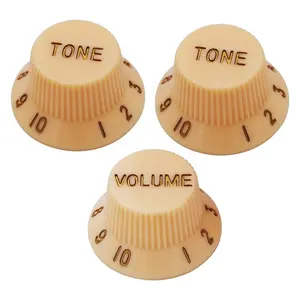 Electric Guitar Bass Top Hat Knobs Speed Volume Tone AMP Effect Pedal Control Guitar Knobs with 1 Volume and 2 Tone