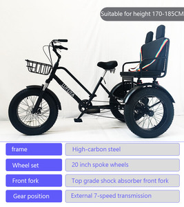 Rickshaw à pédales résistant aux intempéries 2026 avec double siège passager pour balades en bord <span class=keywords><strong>de</strong></span> mer - Product Image 5