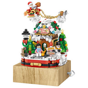 LO Z1220 Château Arbre de Noël Sakura Boîte à Musique Blocs de Construction Modèle Jouet Cadeau pour Fille - Product Image 4