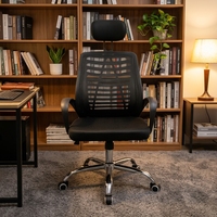 Chaise de bureau en maille à prix direct usine avec appui-tête, chaise d'ordinateur pivotante, chaises de bureau ergonomiques réglables pour usage commercial