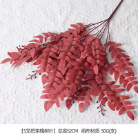 Bunga Plastik Merah Burgundy & Hydrangea Campuran untuk Dekorasi Tempat Pernikahan, Wisuda, Natal & Ulang Tahun