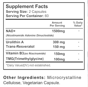 Capsule Synergetic Urolithin A Plus NAD: Integratore per il Supporto Energetico Cellulare, OEM Private Label, Formula Antiossidante per la Salute Muscolare - Product Image 2