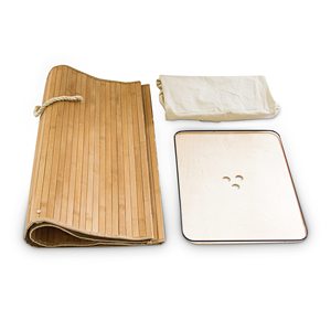 Panier à linge pliable rectangulaire en bambou 83 litres avec sac intérieur naturel - Product Image 6
