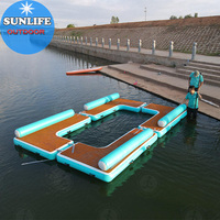 2023 quai flottant gonflable de vente chaude pour la fête de natation, plate-forme gonflable de plate-forme gonflable d'amusement et de Saty Durable