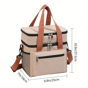Sac isotherme portable personnalisé avec logo, vente en gros, double couche, grande capacité, sac à bento, conservation en plein air, sac de pique-nique - Product Image 5