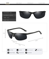 Gafas de Sol Polarizadas de Media Montura para Hombre, Estilo Urbano, Metálicas, para Conducir