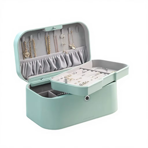 Cofanetto Portagioie Rettangolare con Impronta Digitale, Custodia Sicura Antifurto con Serratura per Dormitorio - Product Image 5