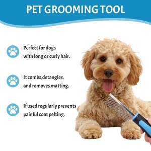 Sisir Penghilang Bulu Hewan Peliharaan Gagang Panjang dari Baja Anti Karat, Sikat Perawatan Hewan Peliharaan untuk Anjing dan Kucing - Product Image 5