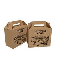Boîte en carton ondulé avec logo imprimé, boîte à nourriture pour poulets, boîtes en carton pour fruits, emballage cadeau avec poignée
