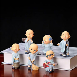 Ruijie Kung Fu Monk Figurine Resin Doll Craft Decoration Small Ornament Desk Supplies Office Decor - Product Image 1