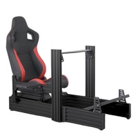 Simulateur de conduite de voiture de course VR DIY noir, support de simulateur de vol, siège de simulateur de course, cockpit de simulation de course avec profil en aluminium 40160