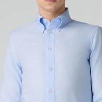Chemises d'affaires sur mesure pour hommes, 100 % coton à fibres longues, tissu infroissable, coupe ajustée sur mesure, MOQ 1 pièce, col boutonné