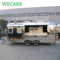 WECARE Chariots de nourriture à vendre, camion de café commercial de rue, remorque alimentaire mobile en acier inoxydable, camions de nourriture pour glaces