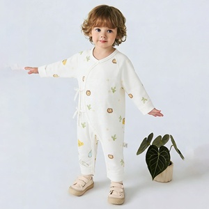 Combinaison bébé <span class=keywords><strong>Kimono</strong></span> 100% coton pour le printemps et l'automne, vêtements unisexes pour bébé, combinaison pour enfant, barboteuse pour nouveau-né - Product Image 1
