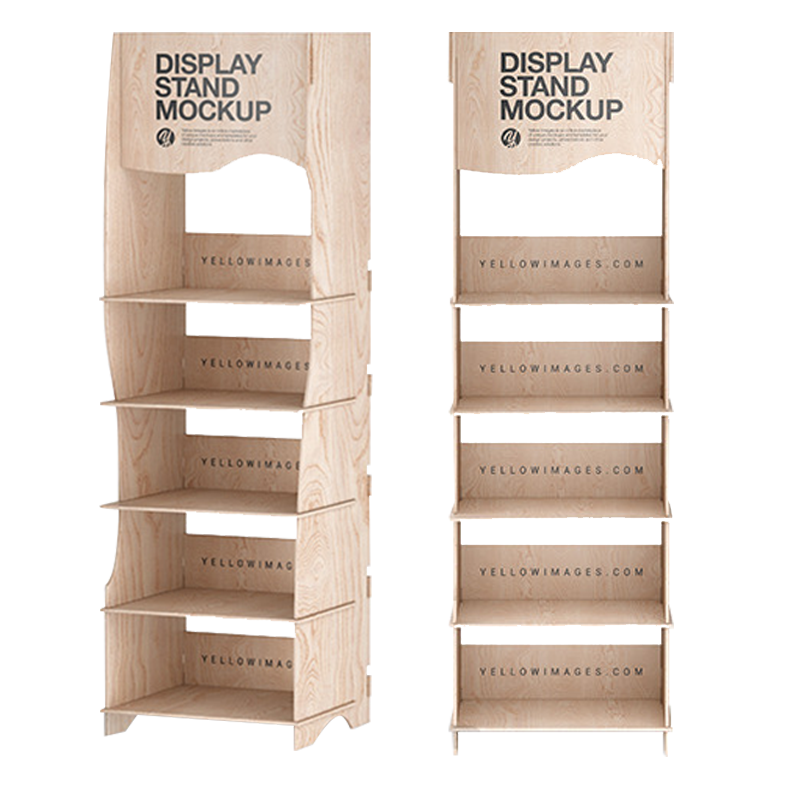 Apache Modern 4-Layer Removable Wooden Plywood Display Racks Floor Stand for Supermarket Store Display Packaged in Carton — view 4