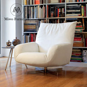 <span class=keywords><strong>Fauteuil</strong></span> inclinable moderne en métal et <span class=keywords><strong>cuir</strong></span> pour le salon, le bureau et la chambre à coucher. - Product Image 5