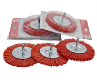 6*100mm kawat abrasif datar pegangan heksagonal pegangan pita nilon dipoles roda pemoles celah ukiran berbentuk T