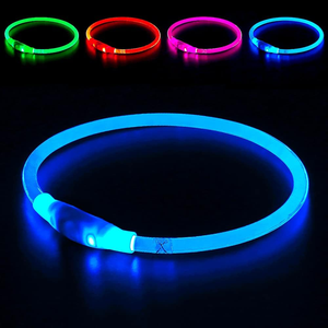 USB-C Oplaadbare LED Halsband voor Huisdieren - Verstelbaar Knipperlicht voor Katten & Honden Nachtveiligheid Kleine & Grote Maten - Product Image 2