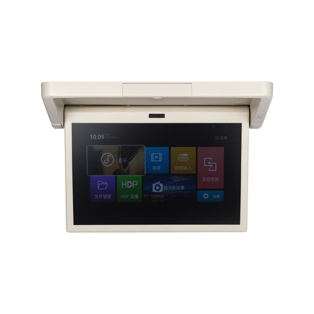 17.3" Car Roof Mounted Monitor Flip Down Display MP5 Player Overhead Ceiling IPS Screen Compatible 1080P HD Digital TV
