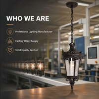 Lampu Gantung Lentera 2 Lampu Aluminium Kaca Vintage Industrial untuk Dapur, Ruang Makan, Lorong, Pintu Masuk, Ruang Tamu