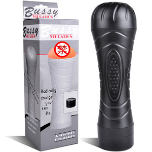Вибрирующий мастурбатор-авиатор из ТПЭ, имитирующий кожу, черный, для мужчин, водонепроницаемый, с USB-зарядкой, для использования без рук - Product Image 1