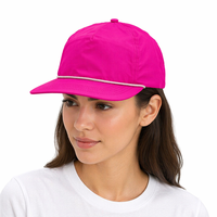 Casquette de baseball rose à 5 panneaux, visière plate, réglable, pour adulte, idéale pour le sport, les activités de plein air et les tenues décontractées