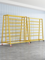 Étagère mobile autoportante de type A pour l'affichage de tissus métalliques, textiles, vêtements, nappes et cuir