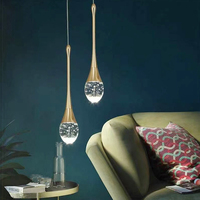 Lustre léger Simple en cristal de luxe nordique pour chambre et Restaurant Bar longues lampes suspendues pour escalier décor à la maison