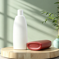 Botol Plastik PE Amber Kotak Bulat 300ml Kosong untuk Lotion, Sabun Mandi Cair, Sampo, Pembersih Wajah, Tutup Flip Top, Zhongshi Plastic
